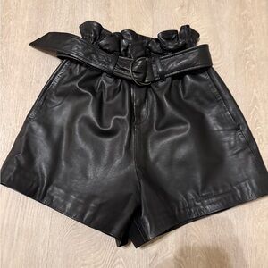 Allsaints  Leather Women Shorts with elastic band. US size 2